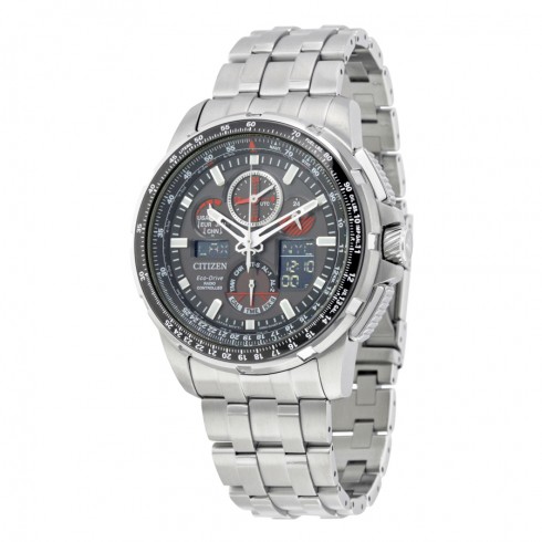 Citizen Eco-Drive Skyhawk A-T Atomic Timekeeping Silver Tone Watch