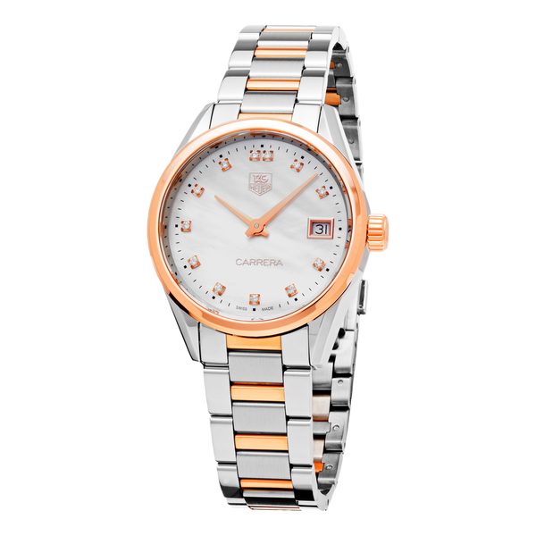 TAG Heuer Carrera Quartz Rose Gold Diamond Dial Watch