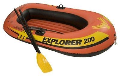 Intex Explorer 200, 2-Person Inflatable Boat w/French Oars & Mini Air Pump