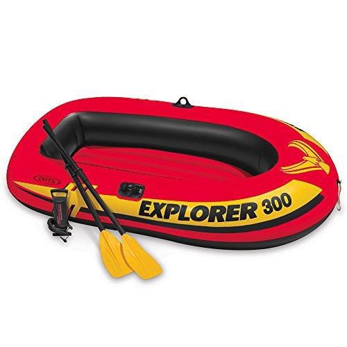 Intex Explorer 300, 3-Person Inflatable Boat w/French Oars & High Output Pump