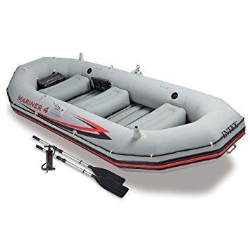 Intex Mariner 4, 4-Person Inflatable Boat w/Aluminum Oars & High Output Pump