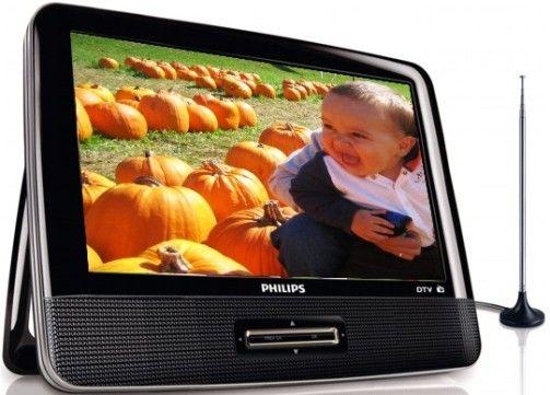 Philips PT902 9” Portable Digital TV with Built-in HDTV and FM Tuner