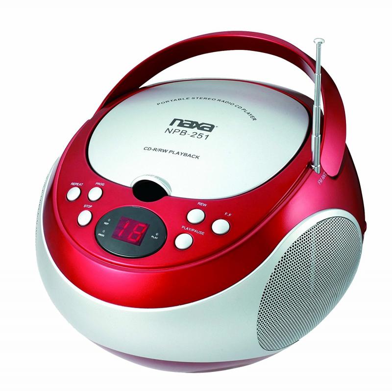 Naxa NPB-251RD Portable CD Player with AM/FM Stereo Radio