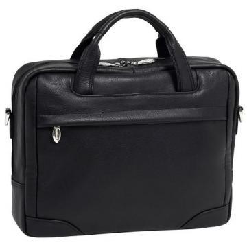 McKleinUSA Black Bridgeport Leather 17” Laptop Briefcase