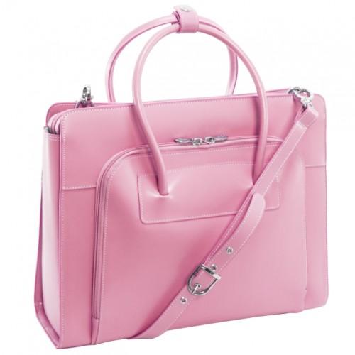 McKleinUSA Women's Pink Lake Forest Italian Leather Laptop Tote Bag