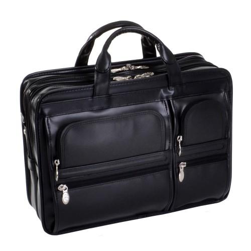 McKleinUSA Black Hubbard Leather 15.4” Laptop Case