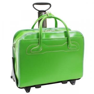 McKleinUSA Green Willowbrook Detachable-Wheeled 17” Laptop Briefcase