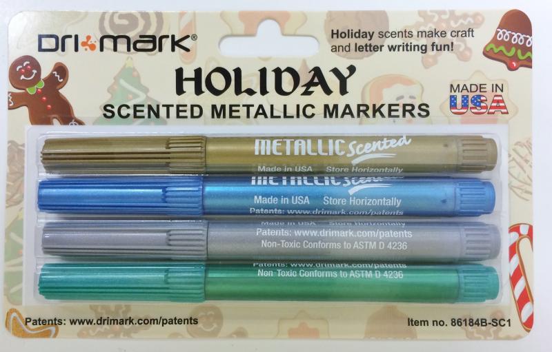 Dri Mark 86184B-SC1 Holiday Scented Metallic Markers