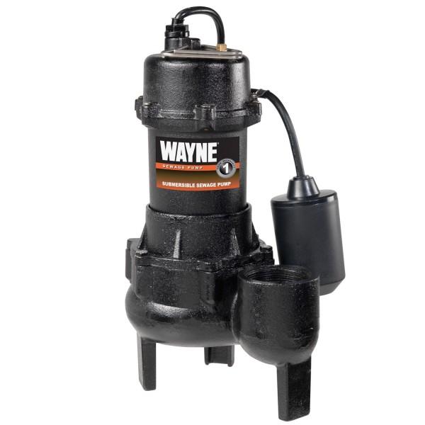 Wayne RPP50 1/2 HP Cast-Iron With Tether Switch Sewage Pump