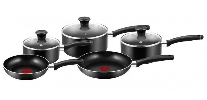 Tefal Essential Cookware 5-Piece Saucepan and Thermospot Frying Pan Set