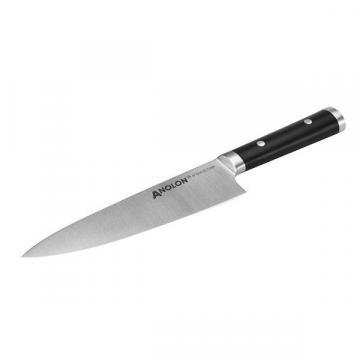 Anolon 8” Japanese Stainless Steel Chef Knife with Sheath, Black