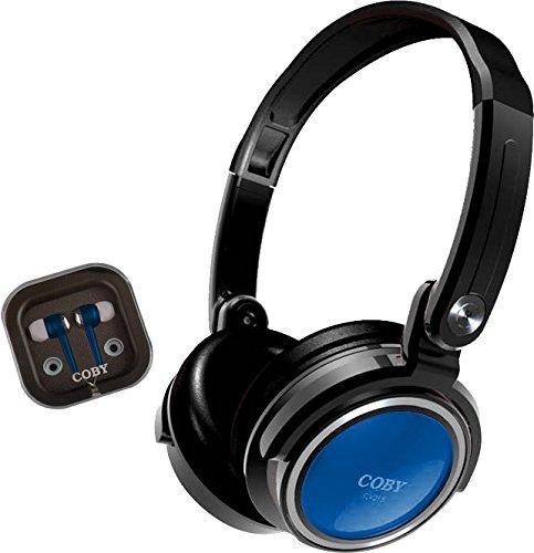 Coby CVH-800-BLU 2-In-1 Jammerz Xtra Headphones and Earbuds