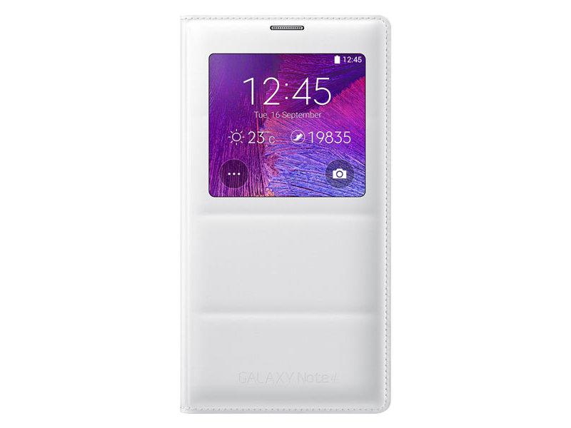 Samsung Galaxy Note 4 Case Sview Flip Cover Folio Case White with Charger