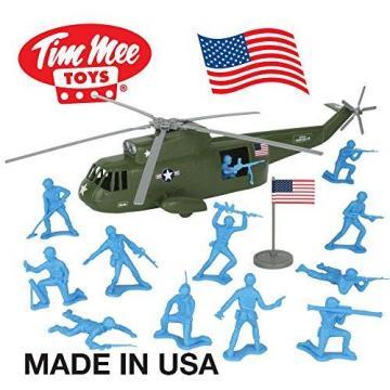 Tim Mee Plastic Army Men HELICOPTER Playset: Olive Green 26pc