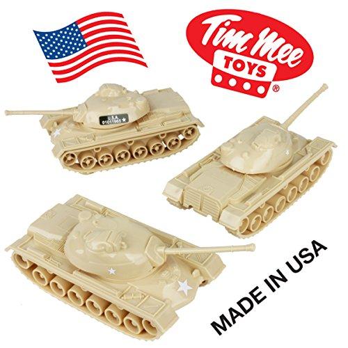 Tim Mee Toy TANKS for Plastic Army Men: Tan WW2 3pc