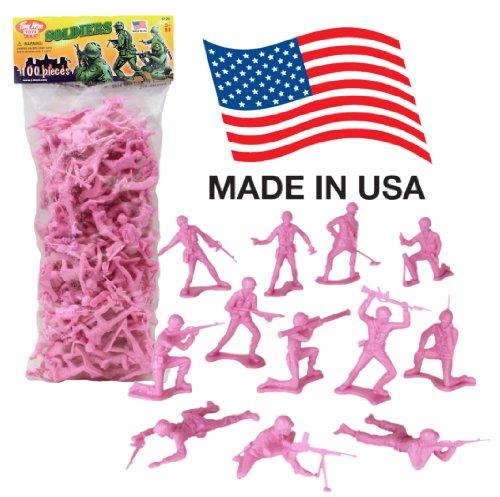 Tim Mee Plastic Army Men Pink 100pc Toy Soldier Figures