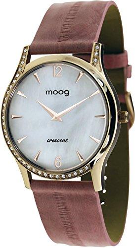 Moog Paris Crescent Women's Watch with white dial, pink strap