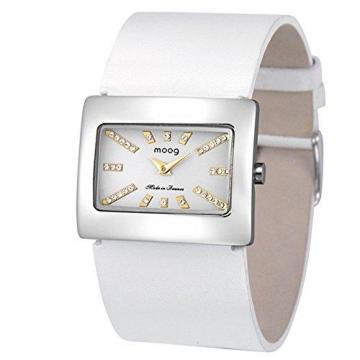 Moog Paris Supra Women's Watch with silver dial, white strap