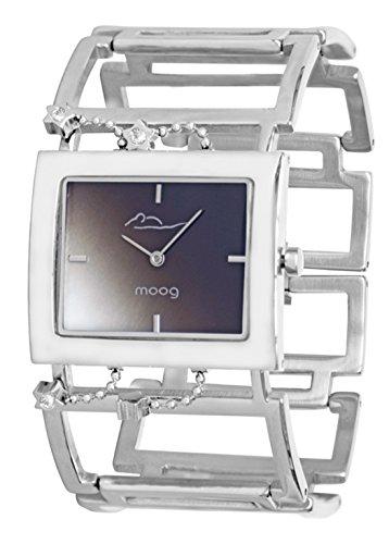 Moog Paris Aérienne Women's Watch with black and white dial, silver strap