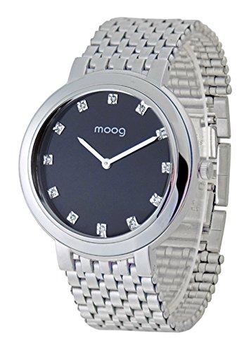 Moog Paris Caresse Women / Men Watch with black dial, silver strap