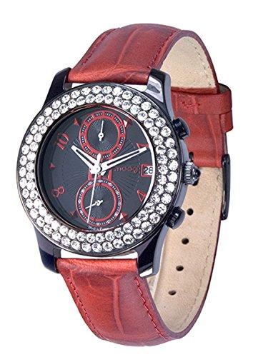 Moog Paris Heritage Women's Chronograph Watch with black and red dial