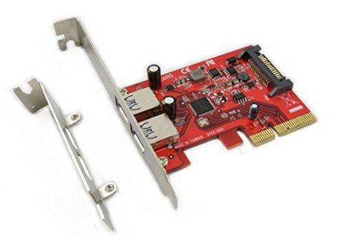 Ableconn PUSB31P2A USB 3.1 2-Port Type-A PCIe x4 Host Adapter Card