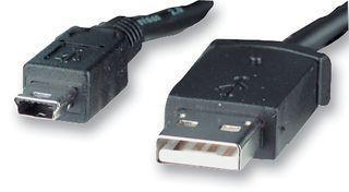 Pro Signal USB 2.0 A Male to Mini B Male Lead, 1m Black