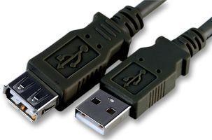 Pro Signal USB 2.0 A Male to A Female Lead, 1m Black