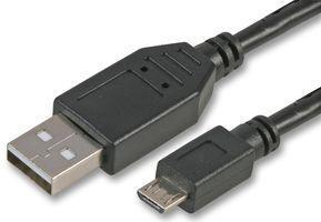 Pro Signal Micro USB B to USB A Male to Male Lead, 1m Black
