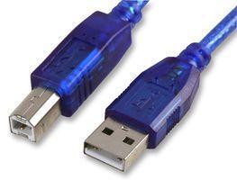 Pro Signal 2m Blue Transparent A Plug to B Plug USB 2.0 Cable