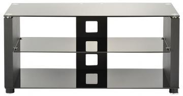 TTAP Group Black Glass and Wood 3 Shelf TV Stand - 1000x500x400mm