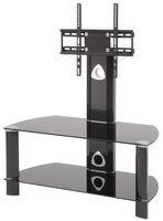 TTAP Group Black Glass 2 Shelf TV Stand with VESA Mount - 900x520x425mm