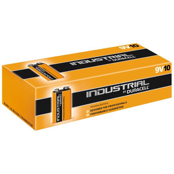 Duracell Industrial 9V PP3 Batteries, 10 Pack