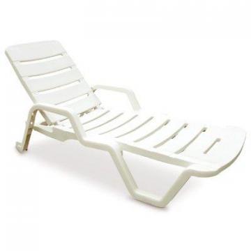 Adams Resin Chaise Lounger, White