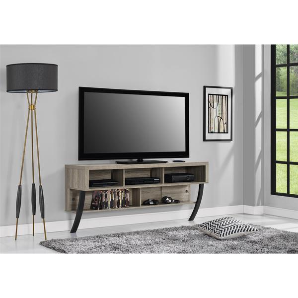 Ameriwood Home Asher Sonoma Oak Wall Mounted 65-inch TV Stand