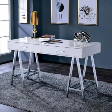 Furniture of America Worcher Modern High Gloss 2-drawer Angled Writing Desk