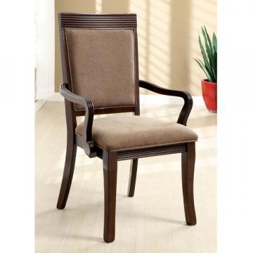Furniture of America Woodburly Modern Walnut Arm Chair (Set of 2)
