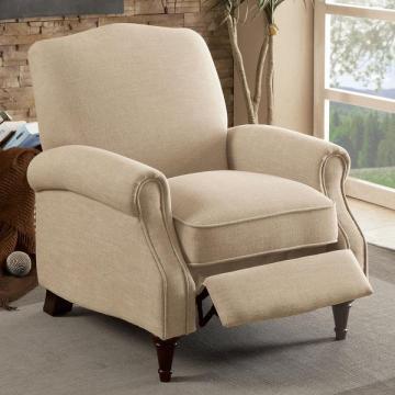 Furniture of America Vargo Beige Linen Push Back Recliner Chair