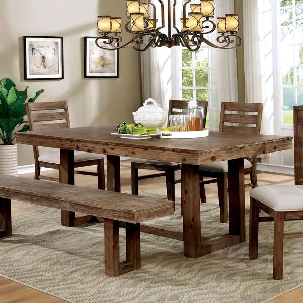 Furniture of America Treville Country Farmhouse Natural Tone Dining Table