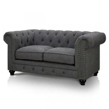 Furniture of America Staffers Traditional Deep Tufted Tuxedo Style Loveseat