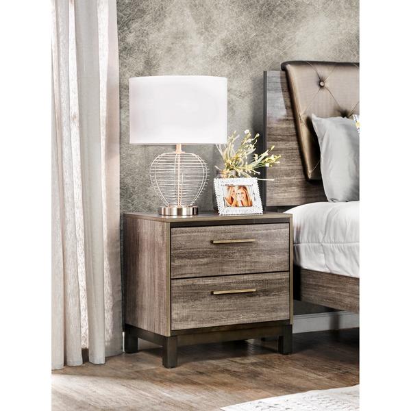 Furniture of America Silvine Contemporary Antique Grey 2-Drawer Nightstand