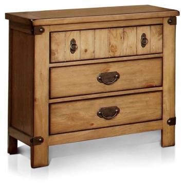 Furniture of America Sierren Country Style 3-Drawer Nightstand w/USB Outlet