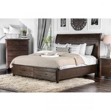 Furniture of America Rubio Country Style Espresso Platform Storage Bed