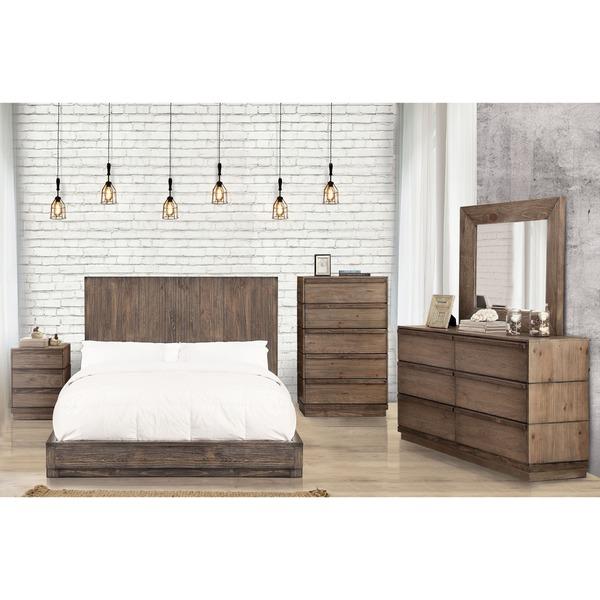 Furniture of America Remings Rustic Natural Tone Low Profile Bedroom Set