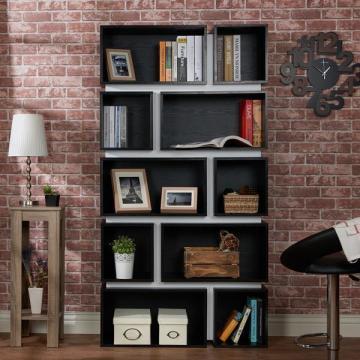 Furniture of America Pella Contemporary 2-tone 10-shelf Bookcase