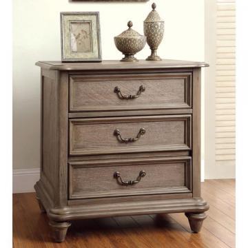 Furniture of America Minka Rustic Grey 3-Drawer Nightstand