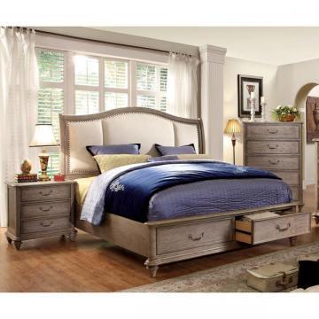 Furniture of America Minka IV Rustic Grey 2-piece Bed with Nightstand Set