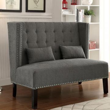 Furniture of America Miere Romantic Tufted Wingback Loveseat Bench