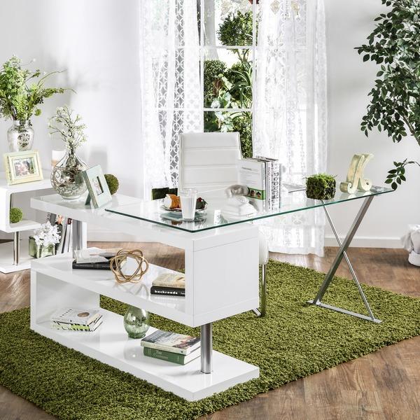 Furniture of America Marisa Contemporary High Gloss Convertible Executive Desk