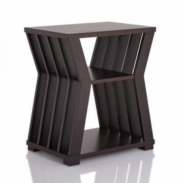 Furniture of America Loxie Modern Espresso Slatted End Table